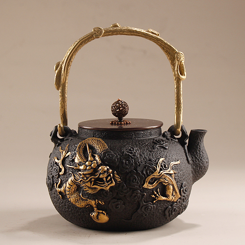 Cast Iron Corn - 1,2L Gusseisen-Teekanne/Gongfu-Teekanne mit Mustern, Hochwertiges Geschäftsgeschenk,