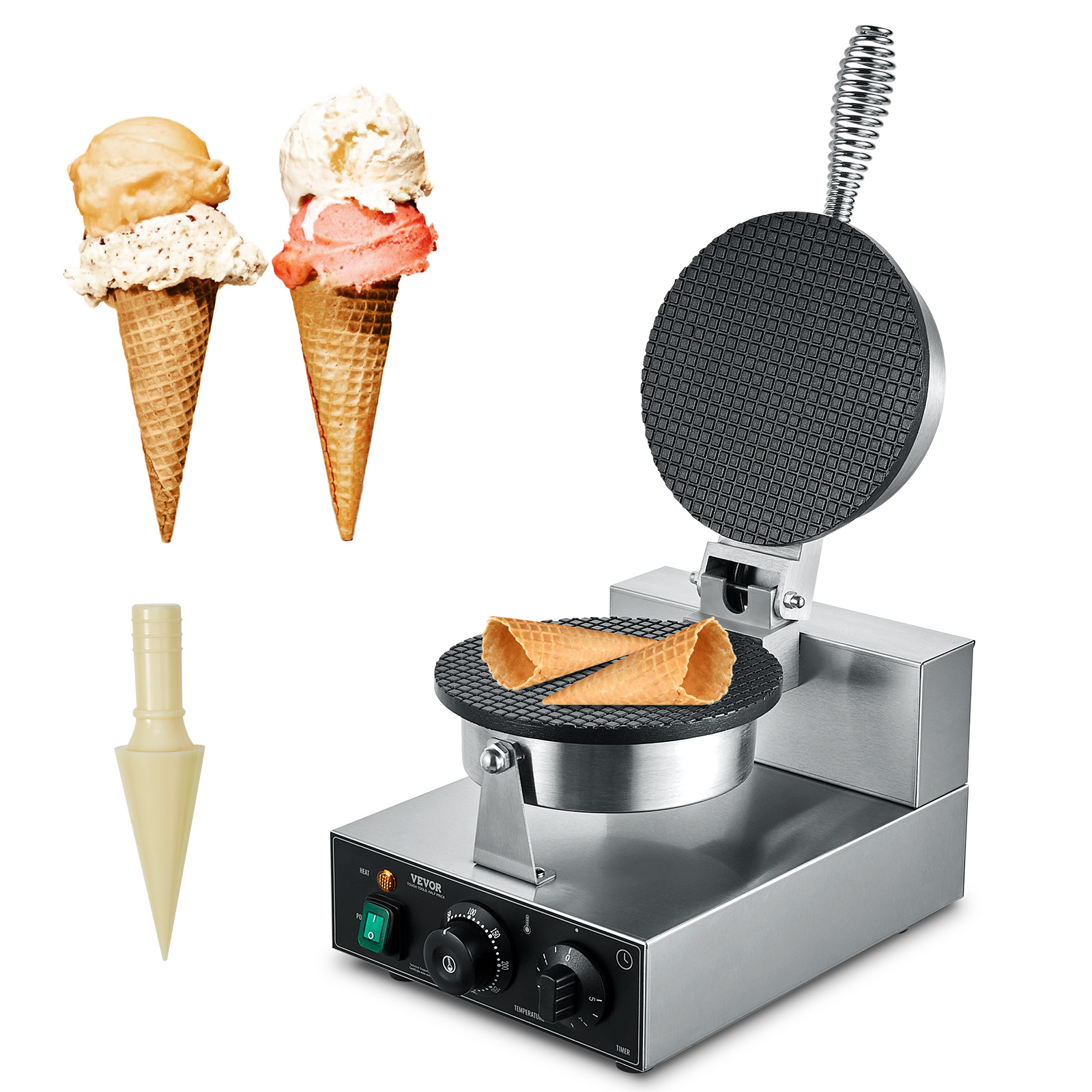 Waffle Cone Maker - SucceBuy Elektrischer Eistütenhersteller, kommerzielle Antihaft-Eierrollenform aus