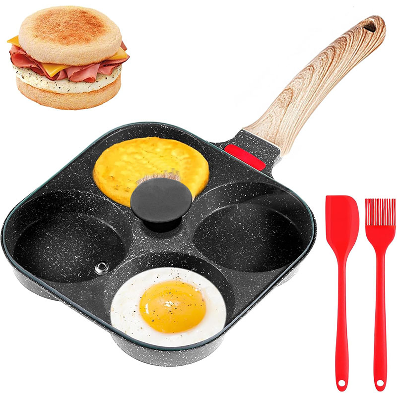 Egg Waffle Pan - Bratpfanne für vertieftes Ei mit Deckel,